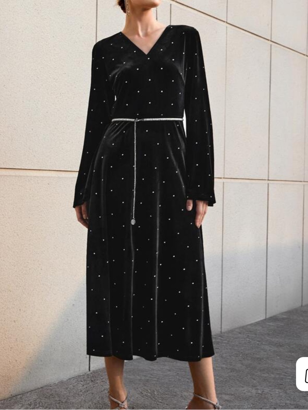 MOTF velvet long sleeve dress